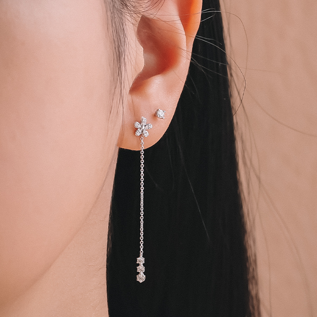 Floral diamond studs